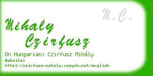 mihaly czirfusz business card